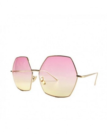 Oversized Geometric Gradient Sunglasses gold pinkyellow
