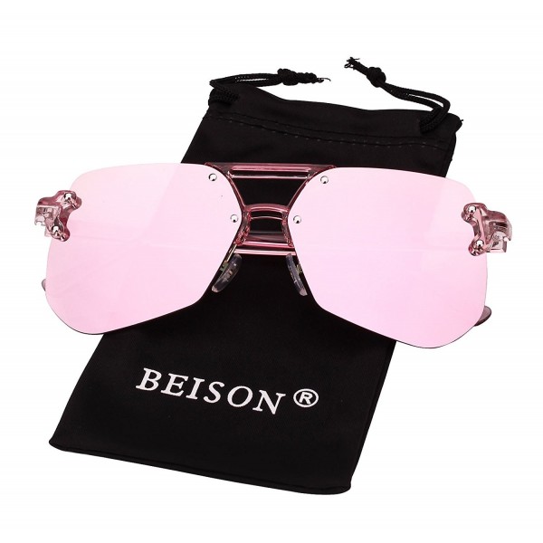 Beison Rimless Glasses Cutting Sunglasses