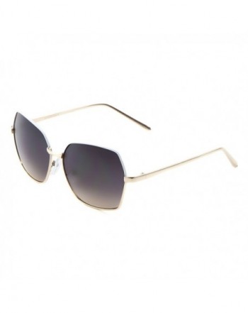 Modern Oversized Butterfly Sunglasses White Gold Smoke