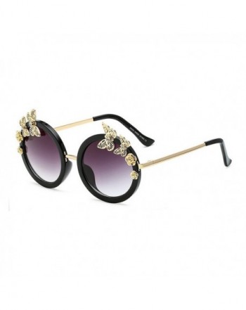 Oversized Sunglasses Butterfly Flower black black