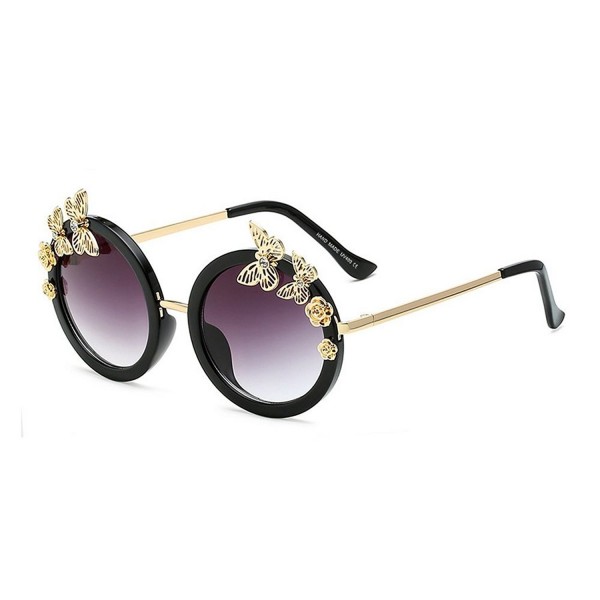 Oversized Sunglasses Butterfly Flower black black