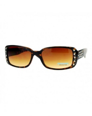 Rhinestones Sunglasses Classic Rectangular Tortoise