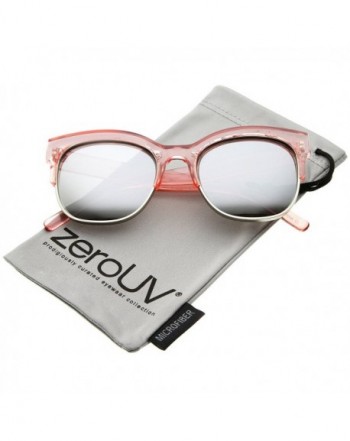 zeroUV Half Frame Two Toned Sunglasses Pink Silver