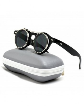 Steampunk Circle Sunglasses Silver Rimmed