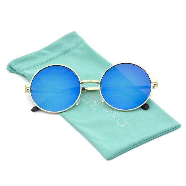 Mirrored Sunglasses Hippie Retro Round