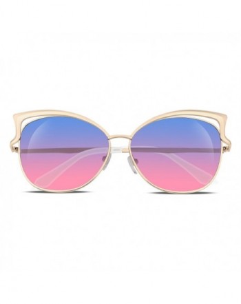 FEISEDY Cateye Women Sunglasses Mirrored