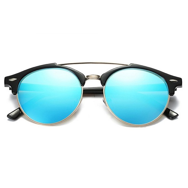 YORFORMALS Semi Rimless Round Polarized Sunglasses