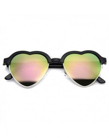 Womens Heart Shaped Mirror Sunglasses