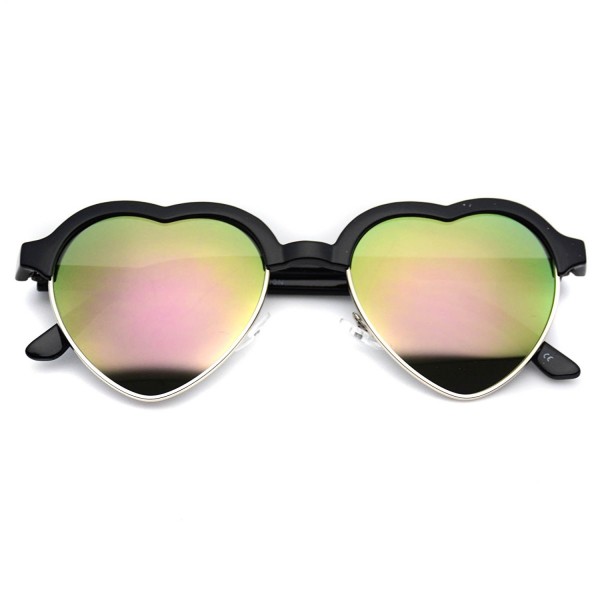 Womens Heart Shaped Mirror Sunglasses