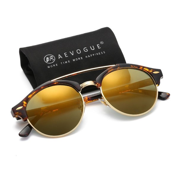 AEVOGUE Polarized Sunglasses Semi Rimless Tortoise