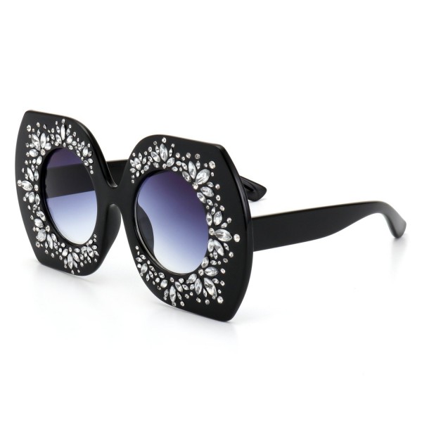 ROYAL GIRL Sunglasses Rhinestone Black Gray