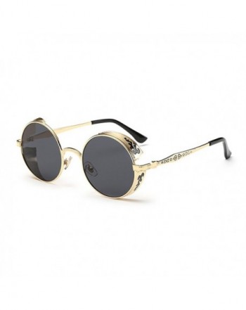 Coolsunny Vintage Hippie Sunglasses Gold Gray