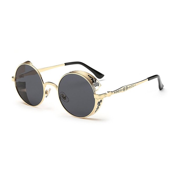 Coolsunny Vintage Hippie Sunglasses Gold Gray