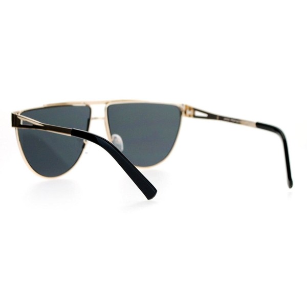 Unisex Fashion Sunglasses Flat Top Metal Frame Trendy Designer - gold ...
