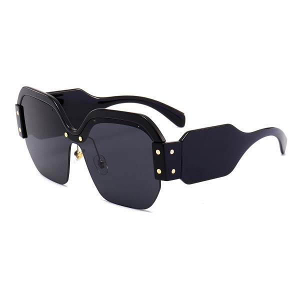 FEISEDY Fashion Rimless Oversized Sunglasses