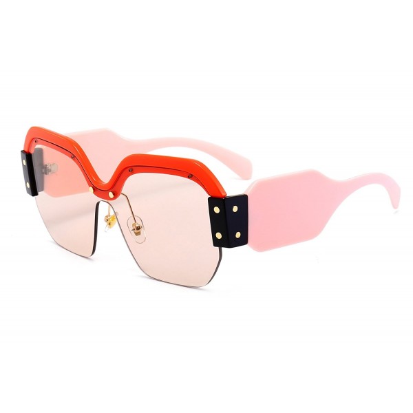 FEISEDY Fashion Rimless Oversized Sunglasses