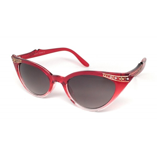 Cateye or High Pointed Eyeglasses or Sunglasses - Maroon Fade- Smoke ...