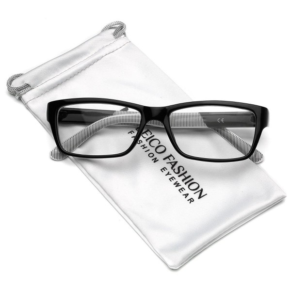 Clear Lens Rectangular Glasses Black