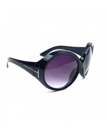 Oversized Round Black Designer Sunglasses