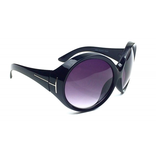 Oversized Round Black Designer Sunglasses