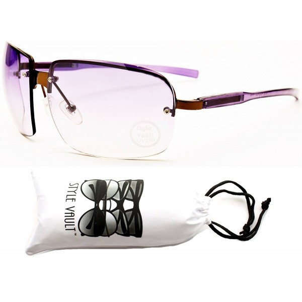 Style Vault Semi Rimless Sunglasses Purple Purple