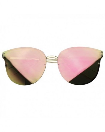 Rimless Vibrant Mirrored Fashion Sunglasses