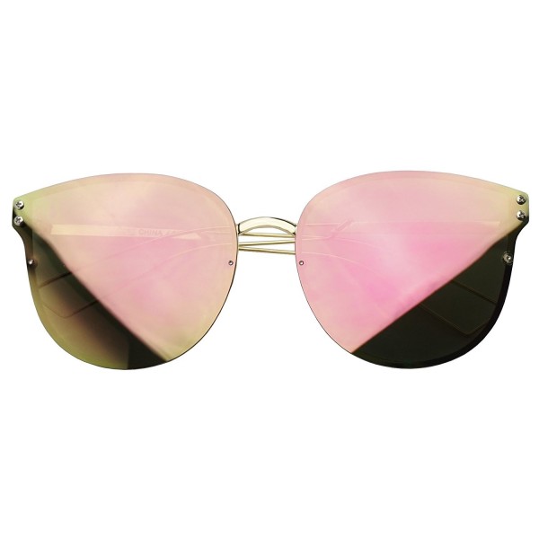 Rimless Vibrant Mirrored Fashion Sunglasses