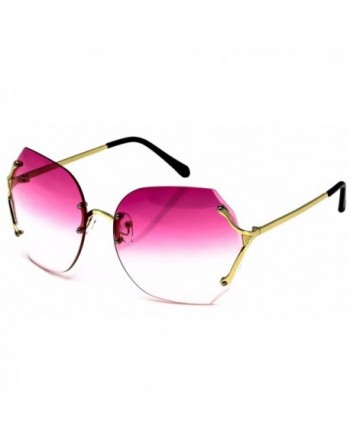 Rimless Oversized Butterfly Sunglasses Gradient