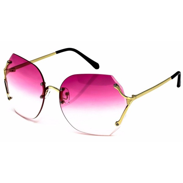 Rimless Oversized Butterfly Sunglasses Gradient