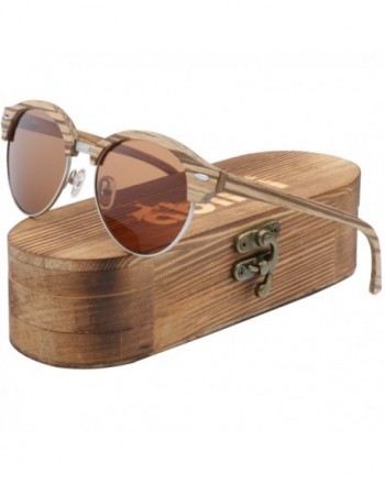 Ablibi Zebrawood Sunglasses Semi Rimless Shades