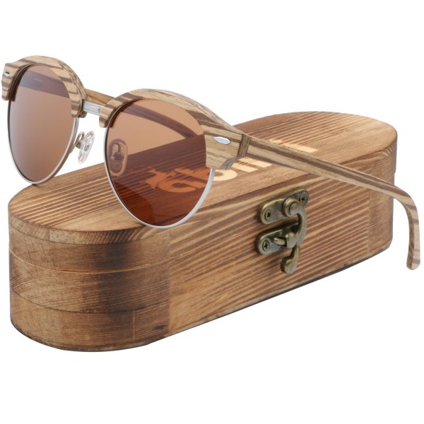 Ablibi Zebrawood Sunglasses Semi Rimless Shades