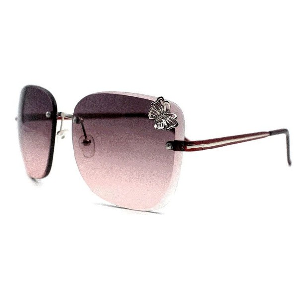 Flowertree Rimless Butterfly Oversized Sunglasses