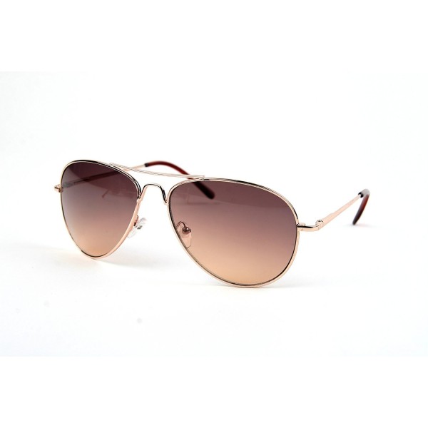 Classic Aviator Sunglasses P482 Gold Brown