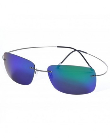 Ding rimless titanium polarized Sunglasses