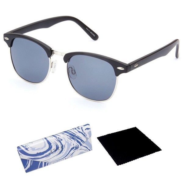 EVEE Semi Rimless Clubmaster Sunglasses MICROFIBER