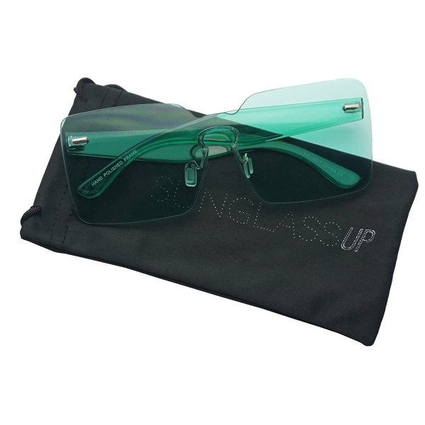 Colorful Oversize Rimless Sunglasses Transparent