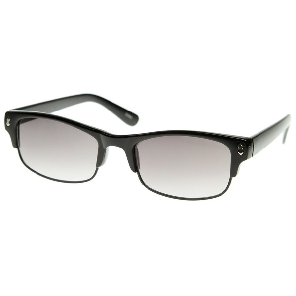 zeroUV Designer Semi Rimless Sunglasses Black Gunmetal