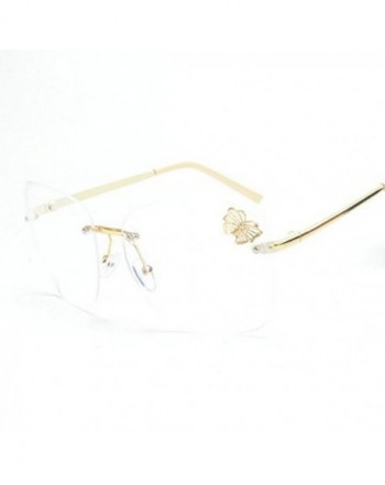 Cut out Rimless Sunglasses Butterfly Decorated