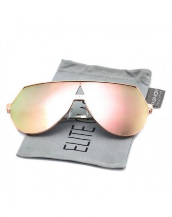 Oversize Aviator Mirrored Rimless Sunglasses