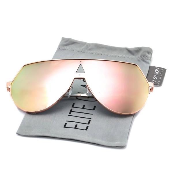 Oversize Aviator Mirrored Rimless Sunglasses