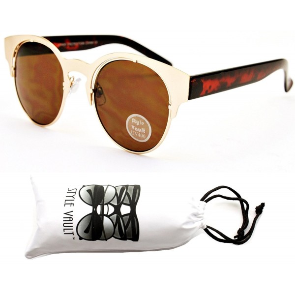 Style Vault Steampunk Sunglasses Gold Brown