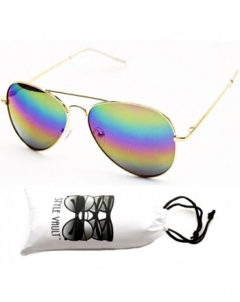 A120 vp Aviator Sunglasses Unisex Gold Rainbow