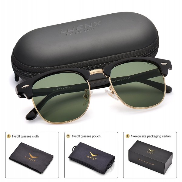 LUENX Clubmaster Polarized Sunglasses Protection
