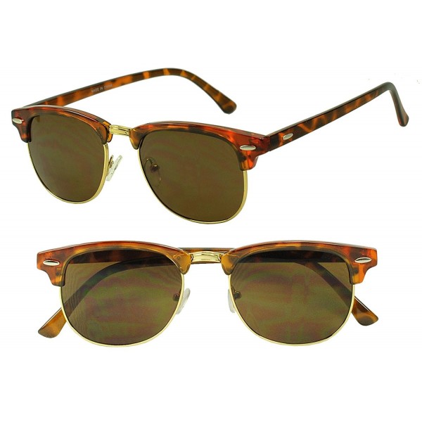 Premium Horned Clubmaster Sunglasses Tortoise