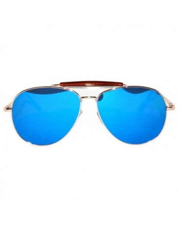 Mirror Aviator Sunglasses Metal Frame