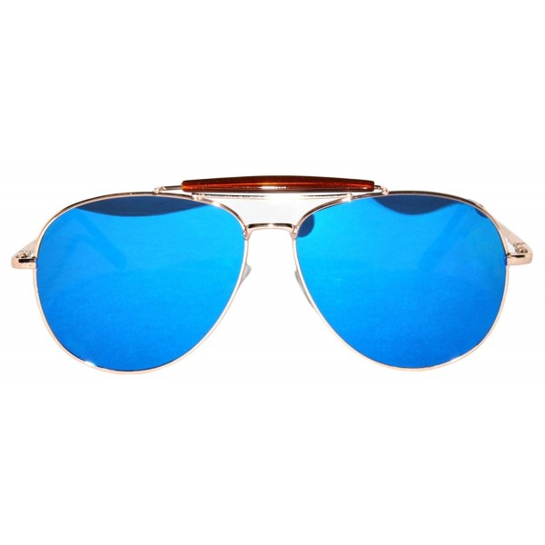 Mirror Aviator Sunglasses Metal Frame