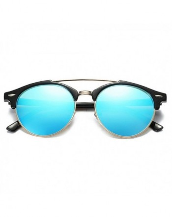 YORFORMALS Semi Rimless Round Polarized Sunglasses