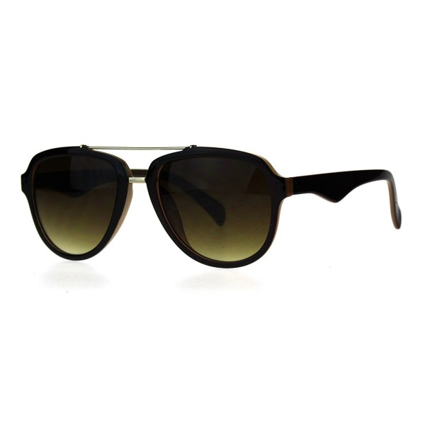 Double Plastic Aviator Sunglasses Burgundy