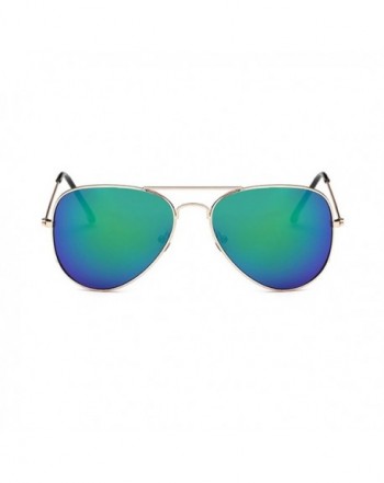 Coolsunny Classic Aviator Sunglasses Gold Green