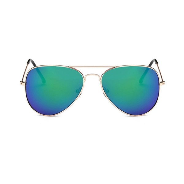 Coolsunny Classic Aviator Sunglasses Gold Green